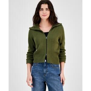NEW Hooked Up Olive Green Cardigan Sweater Size XL Zip Up Collared NWT
